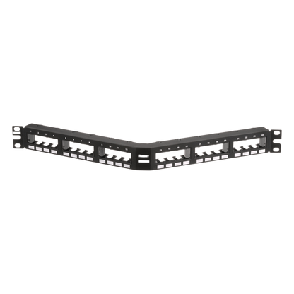 Panel de Parcheo Modular Mini-Com (Sin Conectores), Angulado, Sin Blindaje, Con Números Pre-Impresos, de 24 Puertos, 1UR
