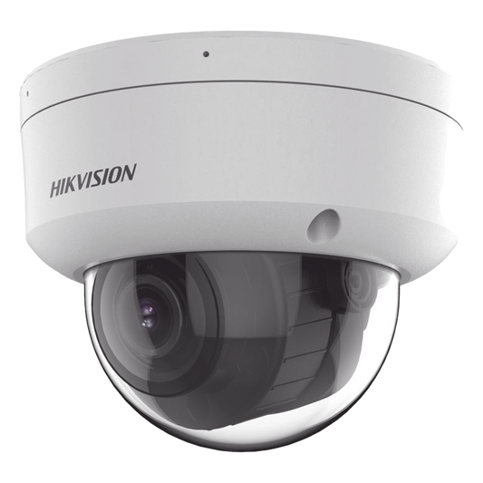 [Dual Light + 2 Micrófonos Integrados] Domo IP 4 Megapixel / Lente Mot. 2.8 a 12 mm / 40 mts Luz Blanca + 40 mts IR / ACUSENSE / Exterior IP67 / IK10