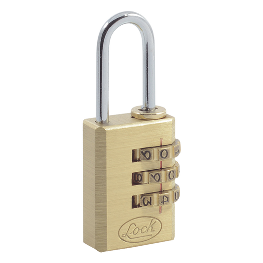 Candado de Latón de Combinación Maletero Programable/ Medida 20 mm / Nivel de seguridad 3 / Discos Programables.