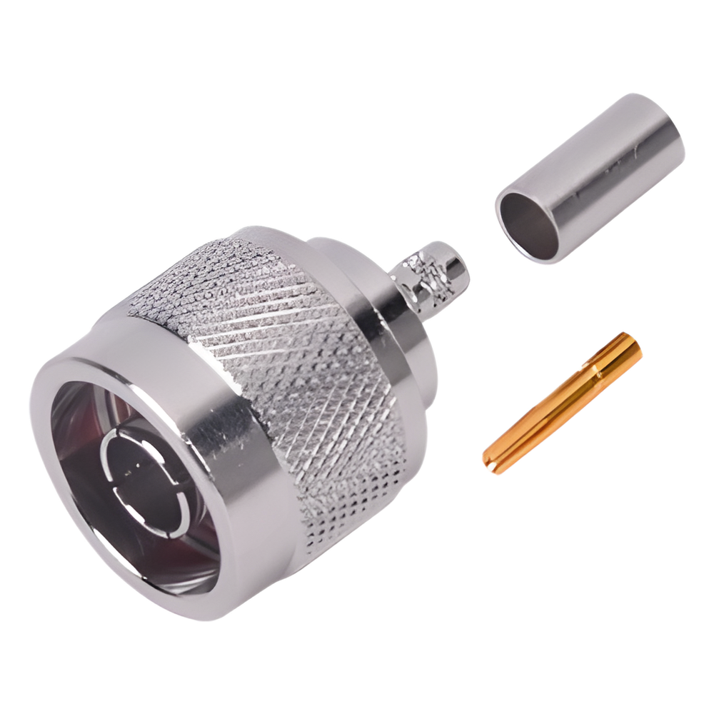 Conector N Macho Inverso de Anillo Plegable para cables RG-58/U, RG-142/U
