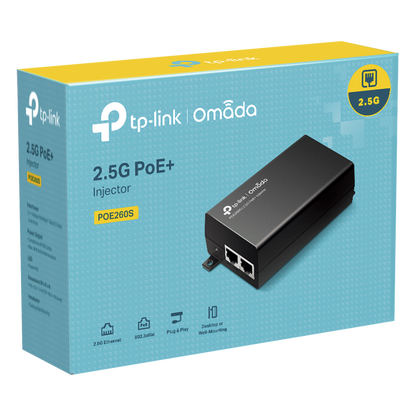 Inyector PoE+ (30W) / Gigabit 802.3 af/at / 2 puertos 10/100/1000 Mbps / Plug and Play / Fuente alimientación Integrada