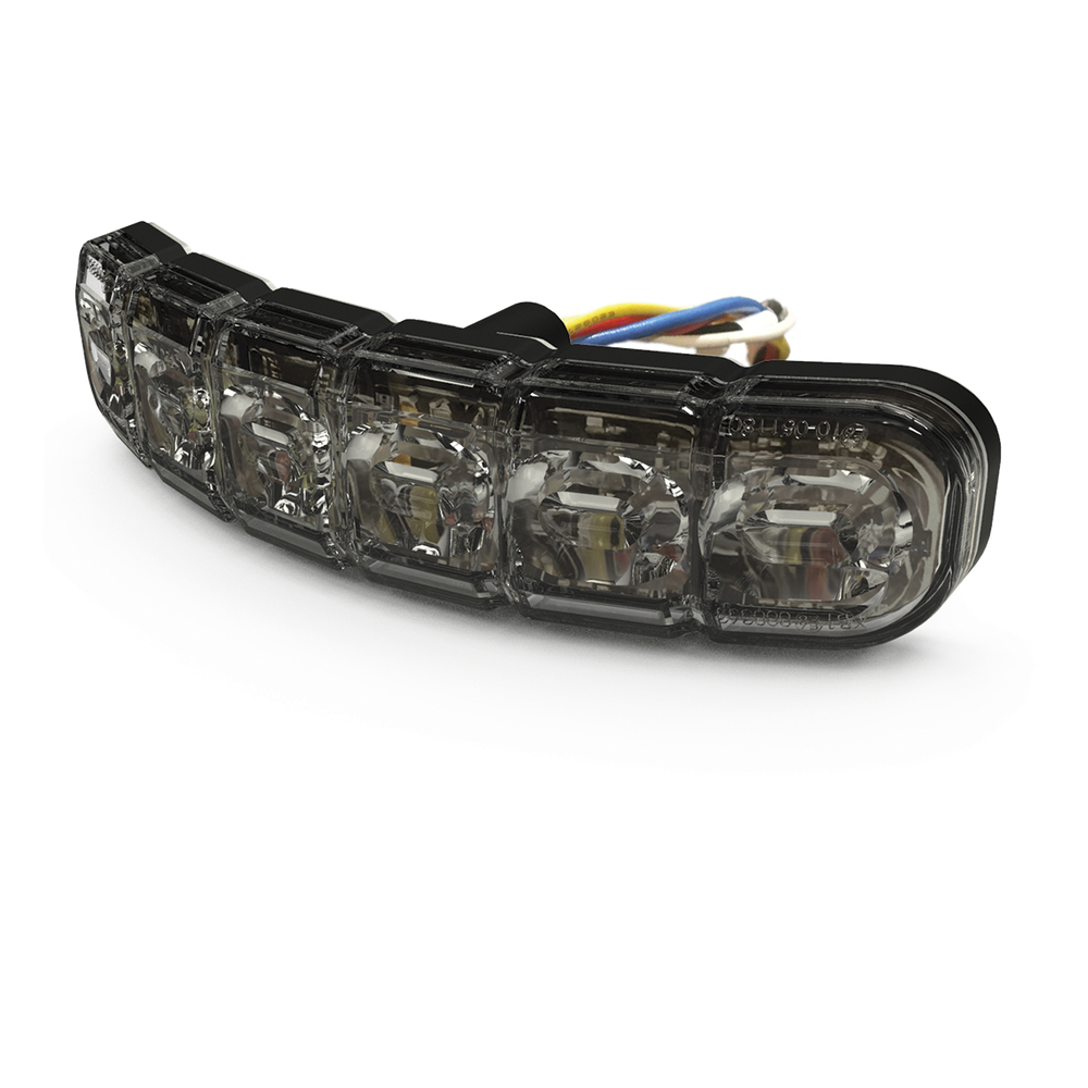 Luz Auxiliar Flexible de 12 LED, Rojo/Blanco, Lente Transparente