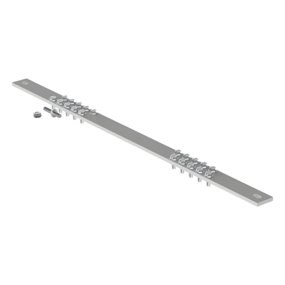 Barra de Conexión a Tierra, Para Rack de 19", Con 20 Orificios Para Conexión Rápida de Equipos, Incluye 20 Tornillos # 12-24 x 1/2" Instalados