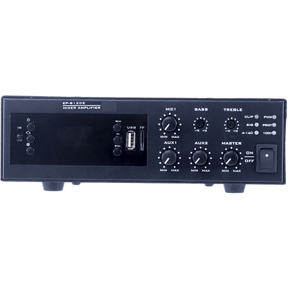 KIT de Amplificador de 240W para Escritorio | 4 Altavoces de Pared color Negro 2.5W - 20W | Sistema 70/100V