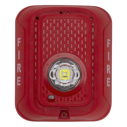 Lámpara estroboscópica LED para pared, 24 Vcd, candela seleccionable hasta 185 cd, sin sirena, color rojo