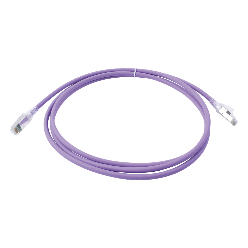 Patch Cord Z-MAX Cat6A S/FTP, CM/LS0H, 2.13 Metros (7 Pies), Color Violeta, Versión Bulk