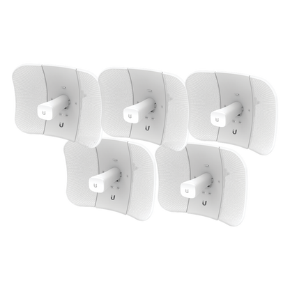 Kit de 5 LiteBeam 2x2 MIMO airMAX AC GEN2 CPE hasta 450 Mbps, 5 GHz (5150 - 5875 MHz) con antena integrada de 23 dBi