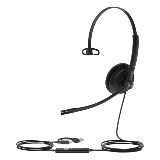 Yealink UH34 Lite Mono Professional con cancelación de ruido, USB-A, indicador de ocupado y listos para usar en centros de llamadas.