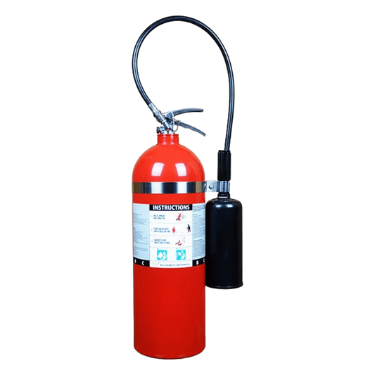 Extintor de dióxido de carbono CO2, para fuegos clase B y C, listado UL, 20lb (9.07 Kg).
