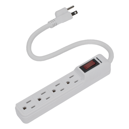Multicontacto con cable 30 cm. 4 tomas 127 Vca línea, tierra, neutro 15 A max.