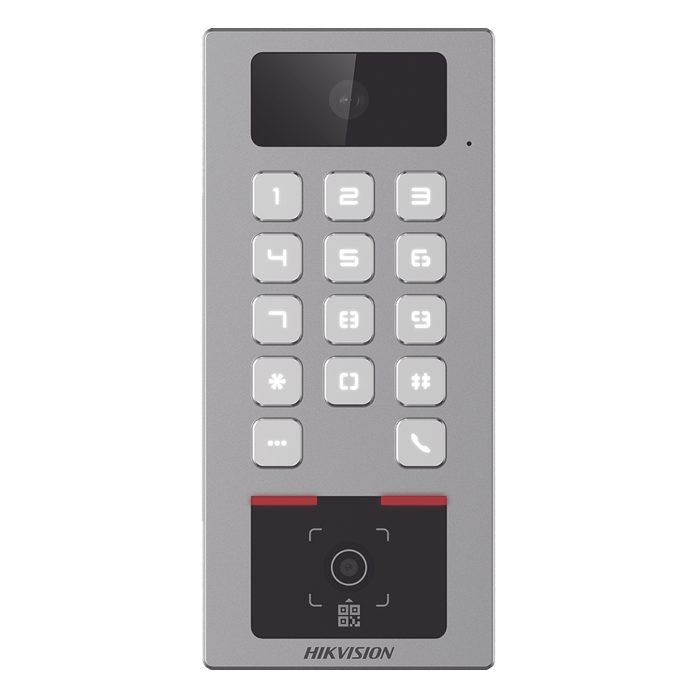 (PoE / 2 Relays) Teclado con Lector Físico de QRs para Exterior Antivandálico IP65 & IK09 con función de Videoportero Multiapartamento / Tarjeta