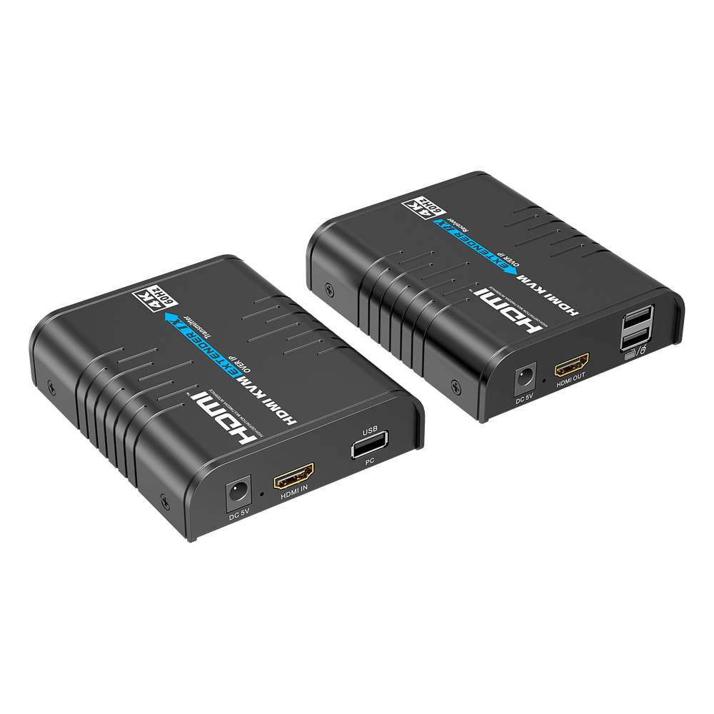 Extensor KVM HDMI 4K a 60 Hz | Transmisión hasta 120 mts con CAT6 | Resolución 4096x2160@60Hz | Ancho de Banda 18Gbps | HDCP1.4 y HDCP2.2 | Latencia