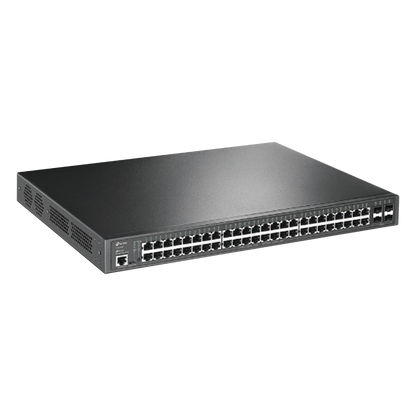 Switch L2+ Omada PoE+ / 48 Puertos PoE+ 10/100/1000 Mbps / 4 Puertos SFP 1G / 2 Puertos Consola (RJ45 y microUSB) / Administración Centralizada Omada