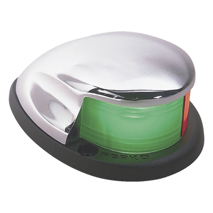 Luz Bi-Color de Montaje Horizontal con Carcasa Cromada para Embarcaciones a Motor Menores de 20 Metros