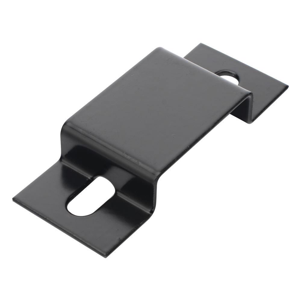 Abrazadera Tipo Omega para Fijación de Perfil Lateral Tubular de 1.5" de Peralte y 12" de Ancho, Acabado con Pintura Epóxica Color Negro, Ideal para