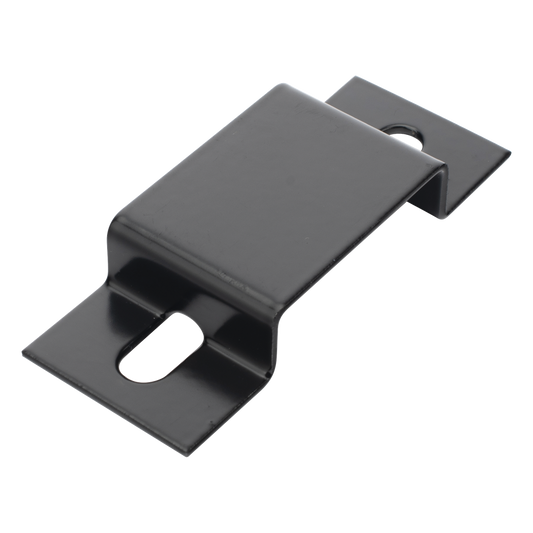 Abrazadera Tipo Omega para Fijación de Perfil Lateral Tubular de 1.5" de Peralte y 12" de Ancho, Acabado con Pintura Epóxica Color Negro, Ideal para