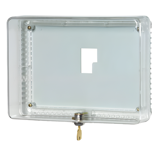 Guarda antimanipulación para termostato de pared, cubierta transparente, tamaño grande, montaje vertical u horizontal con cerradura de llave