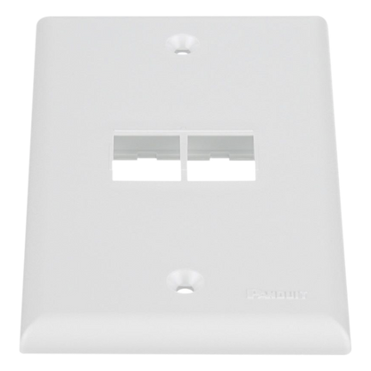 Placa de Pared Vertical, Salida Para 2 Puertos Keystone, Color Blanco