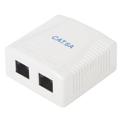 Caja de Pared con 2 Puertos, Incluye 2 Jacks UTP Cat6A