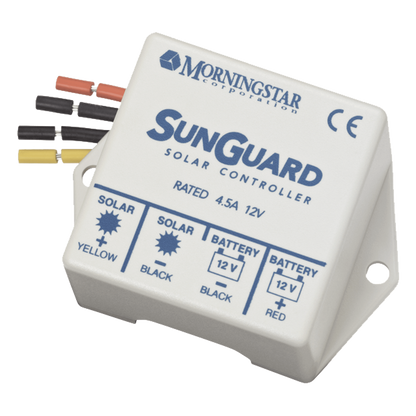Controlador de Carga Solar PWM SunGuard 4.5 A / 12 VCC / Compensación de Temperatura / 100% Estado Sólido / -40°C a +85°C