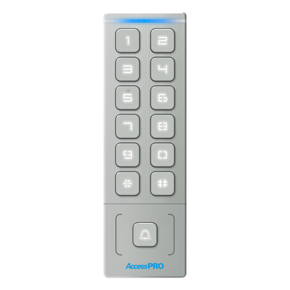 Teclado Autónomo / Diseño Slim Metálico / 1000 Tarjetas y Contraseñas / Exterior IP65 / Lector de Tarjetas Prox EM / Salida Wiegand