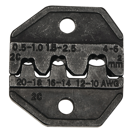 Matriz Ponchadora, Terminales sin Aislamiento o de Cilindro Abierto, 10-20 AWG. Compatible con Pinza Ponchadora VDV200-010