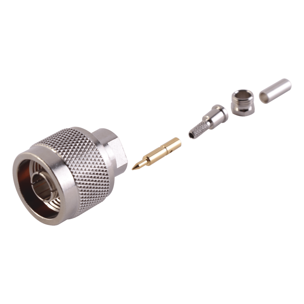 Conector N Macho de anillo plegable para cable RG-174/U, BELDEN 8216