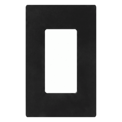 Placa de pared Claro de 1 espacio sin tornillos visibles, acabado negro brillante, para atenuadores, apagadores y controles Pico de Lutron