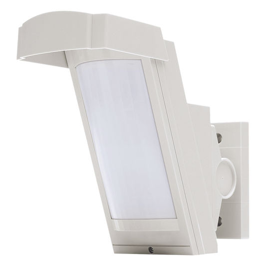 Detector PIR para Exterior / 12 m (39.4 ft) / 85° / Montaje 2.5-3 m / Cableado / Lógica Inteligente Antimascota / Doble Blindaje / Compatible