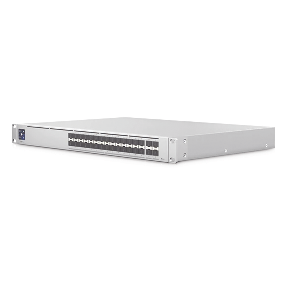 UniFi Switch USW-Pro-Aggregation, Capa 3 con 28 puertos SFP+ 10G y 4 SFP28 25G, 760 Gbps y pantalla táctil LCM 1.3''