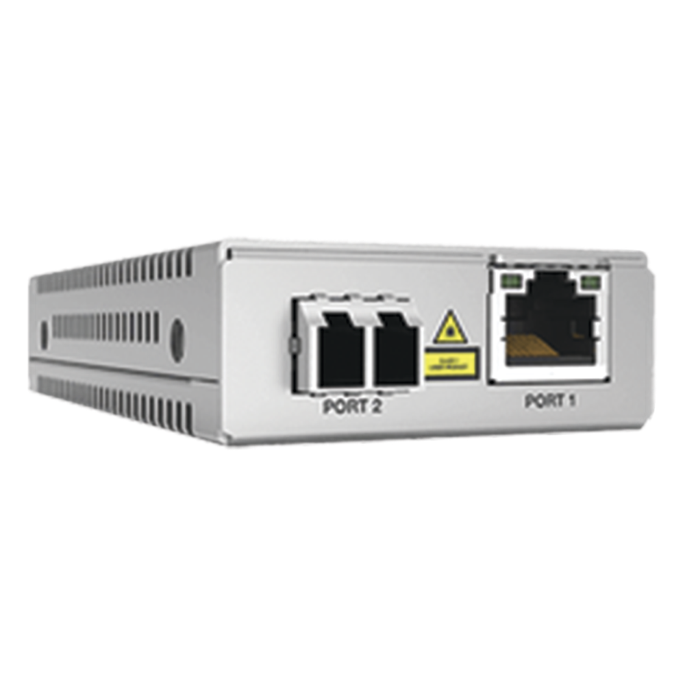 Convertidor de medios Gigabit Ethernet a fibra óptica, conector LC, multimodo (MMF), distancia de 220 hasta 500 m, con fuente de alimentación