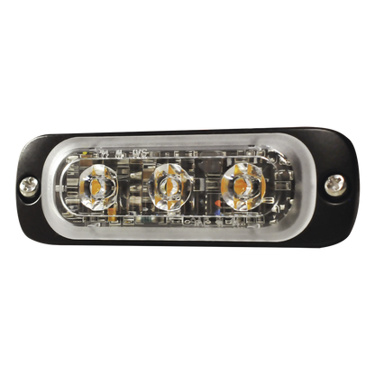 Luz Auxiliar de 3 LED, Rojo, Lente Transparente, SAE