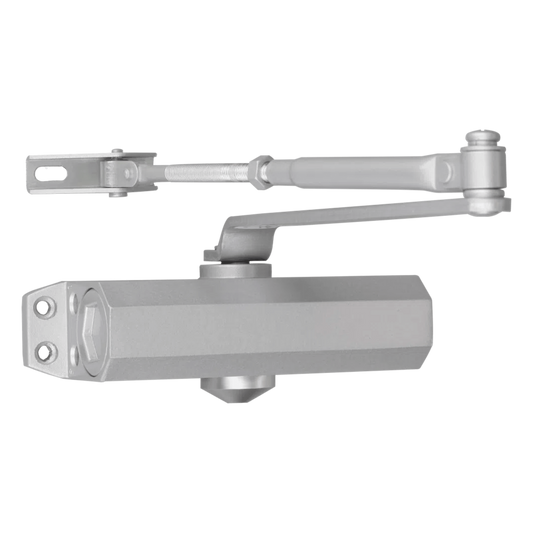 Cierra Puertas / De Superficie / Puertas de Metal / Puertas de Madera / Ajustable para Tamaños / Puertas Hasta 65 kg / Incluye Herrajes / Brazos de