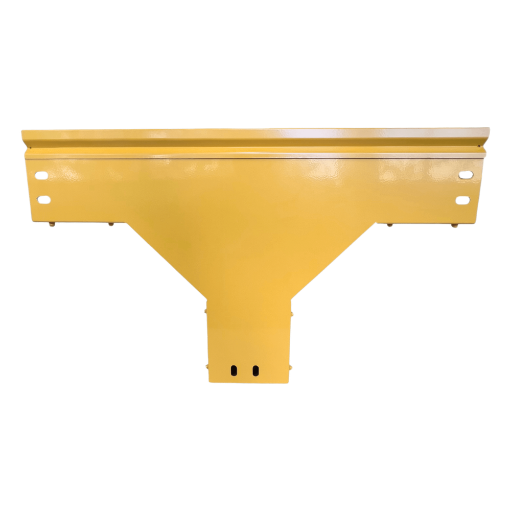 CHFIBER T Vertical de Aluminio para Fibra Óptica, 4" de Peralte, 4" de Ancho y Radio de 8", con Pintura Epóxica Amarilla, Incluye Tapa, un Par de