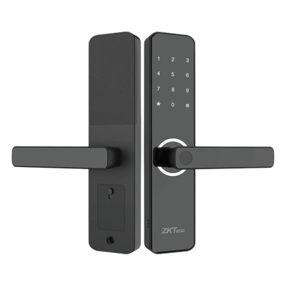 Cerradura Inteligente / Huella Digital y Wi-Fi / Mortise Europeo DIN / 300 Usuarios / App ZSmart / Carga Emergencia Micro-USB