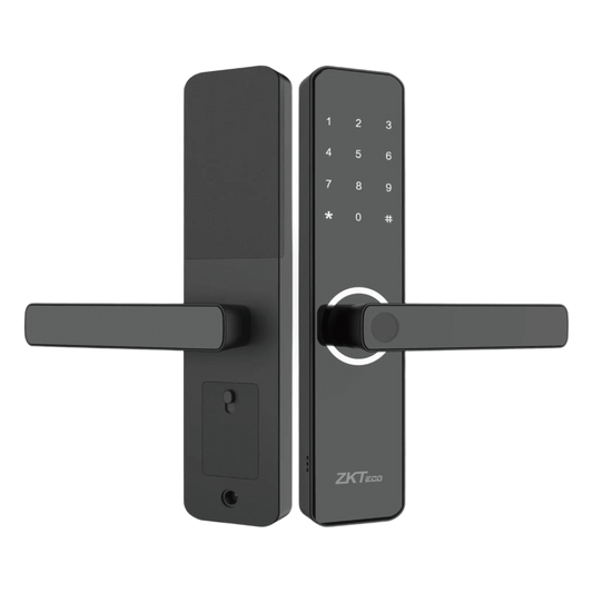 Cerradura Inteligente / Huella Digital y Wi-Fi / Mortise Europeo DIN / 300 Usuarios / App ZSmart / Carga Emergencia Micro-USB