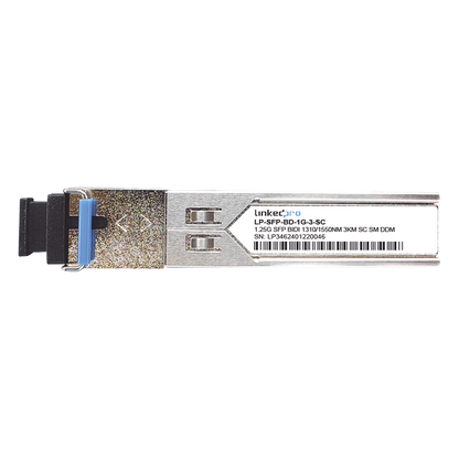 Transceptores Ópticos Bidireccionales SFP (Mini-Gbic) / Monomodo 1310 & 1550 nm / 1.25 Gbps / 1000BASE-BX / Conector SC/UPC Simplex / DDM / Hasta 3