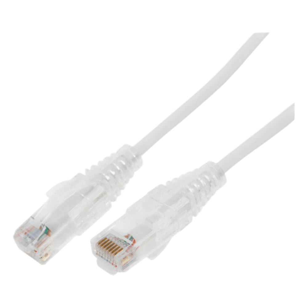 Cable de Parcheo Slim UTP Cat6A - 2 Metros (6.56 Pies) Blanco, Diámetro Reducido (28 AWG)