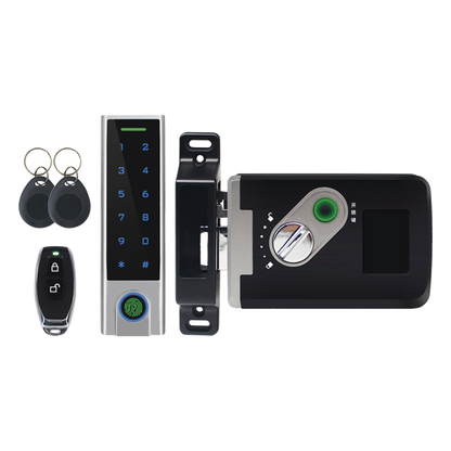 Kit de Cerradura Inteligente / Incluye Teclado y Control Remoto / Soporta Huella, Tarjeta y Contraseña / Teclado Metálico IP65