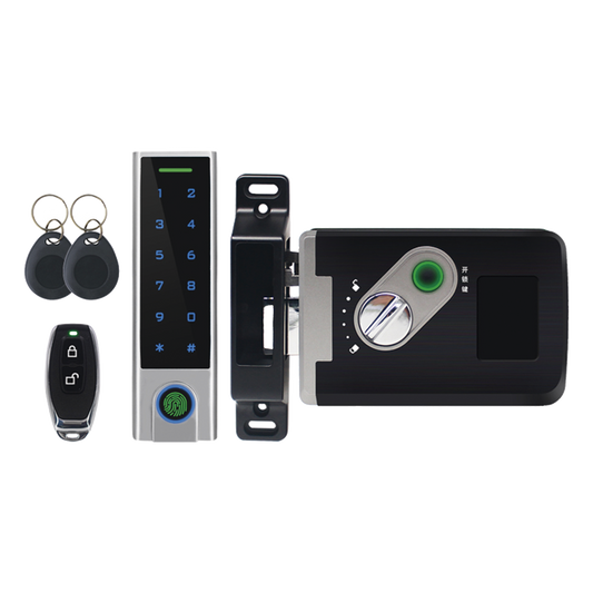 Kit de Cerradura Inteligente / Incluye Teclado y Control Remoto / Soporta Huella, Tarjeta y Contraseña / Teclado Metálico IP65