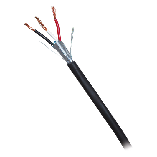 Bobina de 305 m (1000 ft) / Cable para Alarma 3x18 AWG / Blindado / Negro