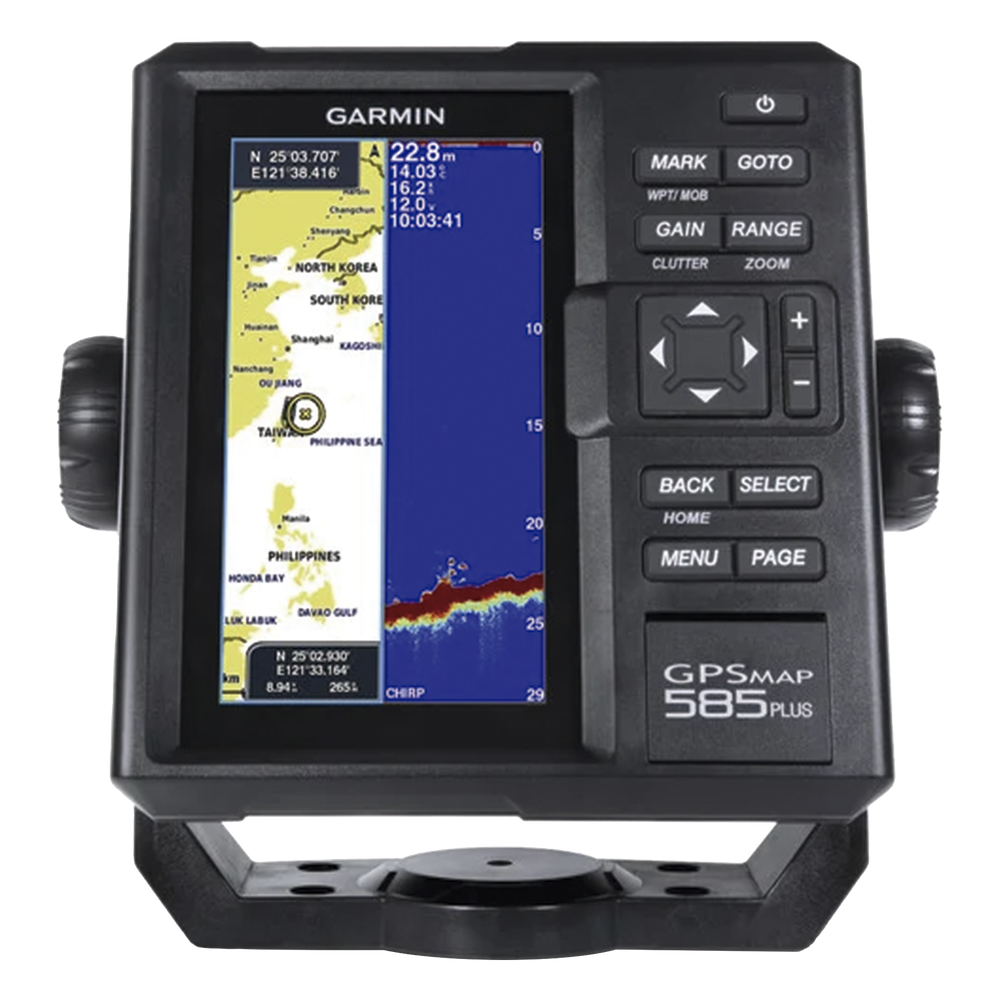 Plotter de Navegación GPSMAP 585 Plus / Pantalla 6" WVGA / Sonar CHIRP 600W / ClearVü Scanning Sonar / Compatible GPS-GLONASS-BeiDou / Quickdraw
