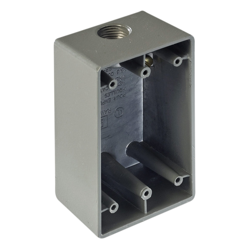 Caja Condulet FS de 1/2" ( 12.7 mm) con una boca a prueba de intemperie.