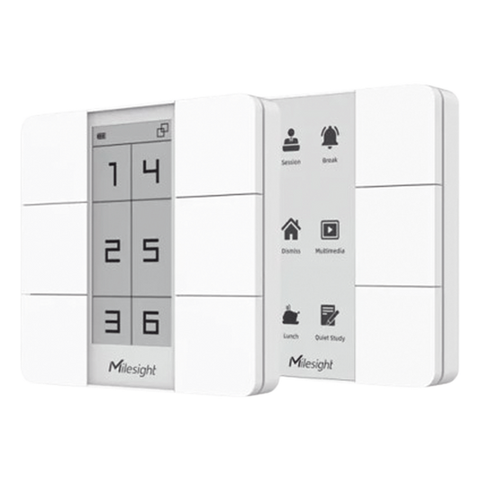 Panel de Escenas LoRaWAN / 6 Botones Programables + Display Digital / Control de Escenas con un Toque / Batería 3 Años / Edificio Inteligente
