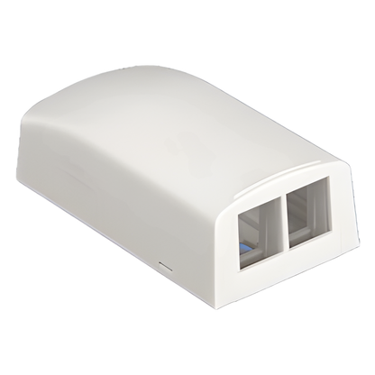 Caja de Montaje en Superficie, Para 2 Módulos Keystone, Color Blanco Mate