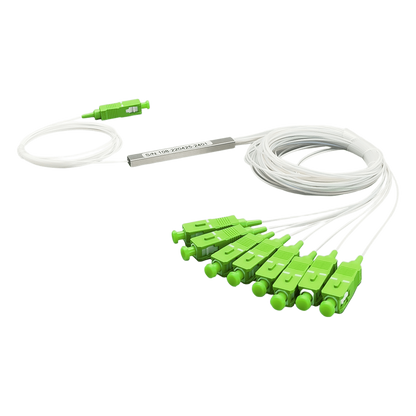 Splitter (Divisor Óptico) tipo PLC, de 1x8, conectores SC/APC