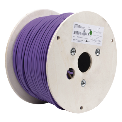 Bobina de Cable Blindado F/UTP de 4 Pares, Z-MAX, Cat6A, Soporte de Aplicaciones 10GBase-T, LS0H (Libre de Gases Toxicos), Color Violeta, 305 Metros