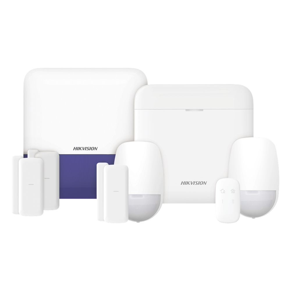 (AX PRO) KIT de Alarma AX PRO con GSM (3G/4G) / Incluye: 1 Hub con bateria de respaldo / 2 Sensores PIR / 3 Contactos Magnéticos mini / 1 Control