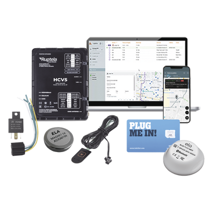 Kit de Localizador 4G LTE / Incluye MICROSIM25GPS + datos por 1 mes + 1 EPCOMGPSMENSUAL + RELAY + Botón SOS + BLUEPUCKMAGKIT