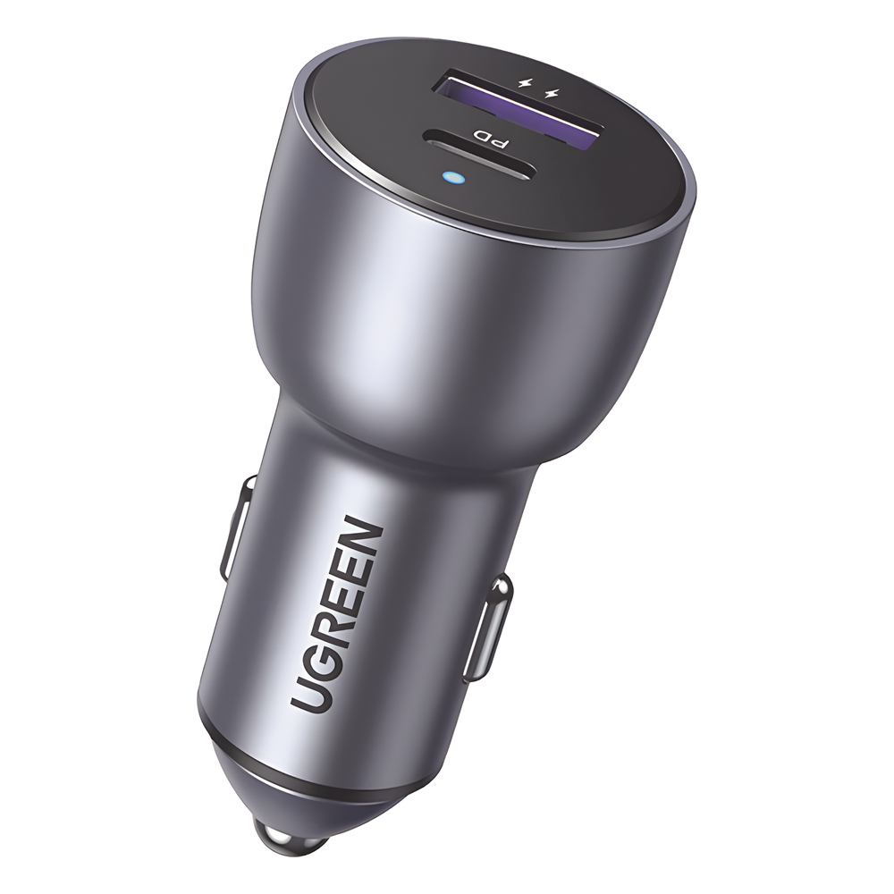 Cargador de Auto 52.5W | Puerto USB-A y USB-C | Carga Rápida | Compatible con Vehículos de 12 y 24 VCD | PD3.0 + QC3.0 | Chip Inteligente | Diseño